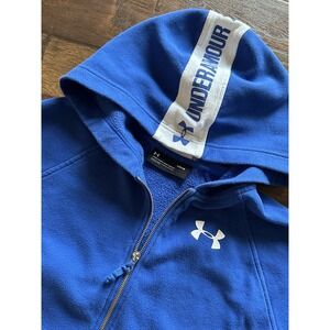 UNDER ARMOUR WOMENS COLD GEAR HALF ZIP HOODIE MEDIUM ROYAL BLUE